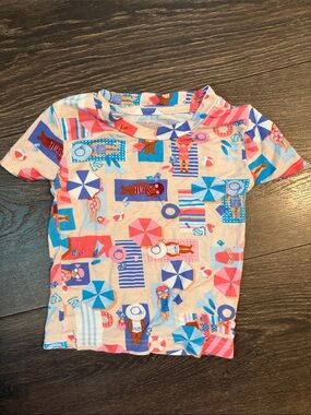 Penelope Mack Kids Beach Print Short Sleeve Bamboo Top 18 months